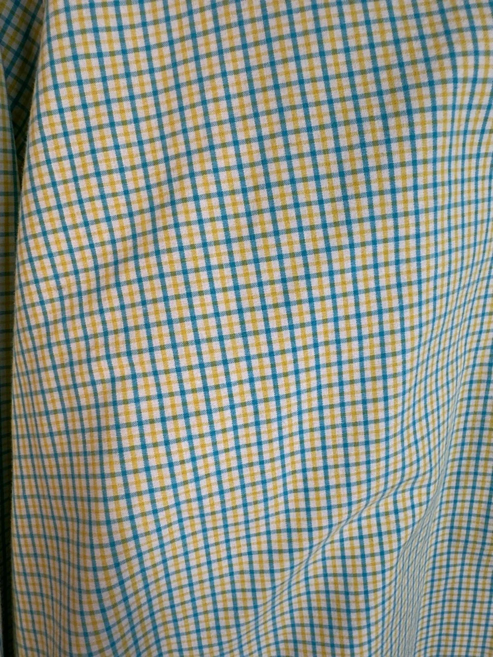 J. Crew Men's Blue Yellow White Small Check Button Down Long Sleeve‎ Shirt Sz XL